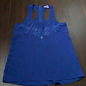 Royal Blue Tank With Cut Out Detail